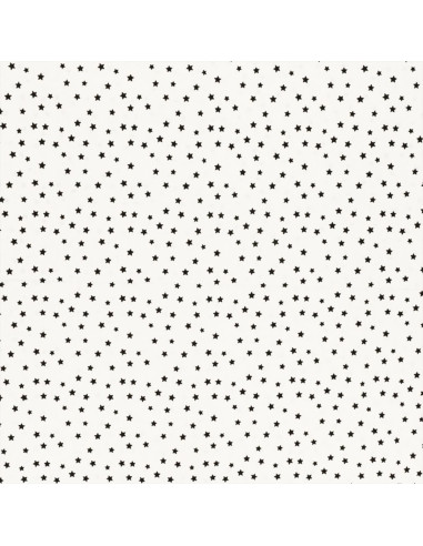 Fancy cotton poplin fabric - Black star