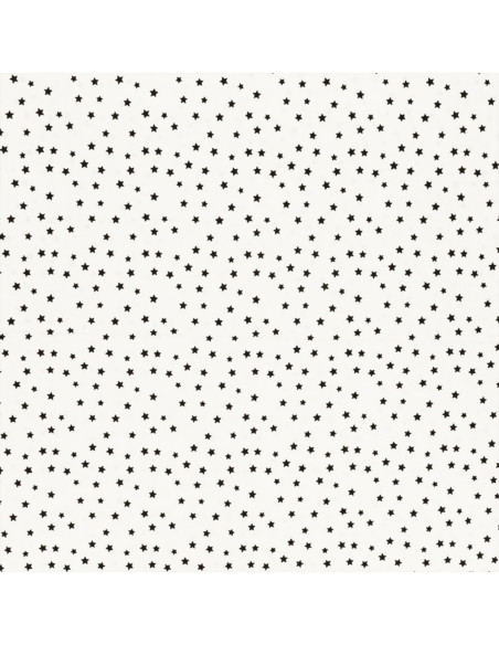 Fancy cotton poplin fabric - Black star