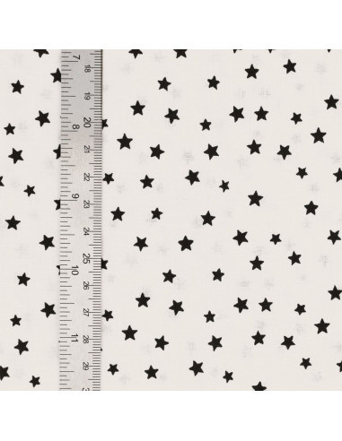Fancy cotton poplin fabric - Black star