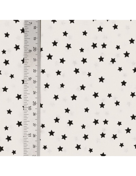Fancy cotton poplin fabric - Black star