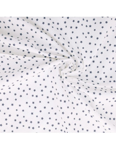 Fancy cotton poplin fabric - Indigo star