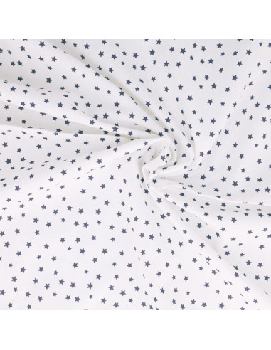 Fancy cotton poplin fabric - Indigo star