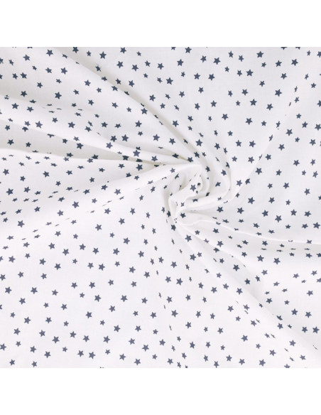 Fancy cotton poplin fabric - Indigo star