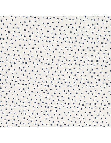 Fancy cotton poplin fabric - Indigo star