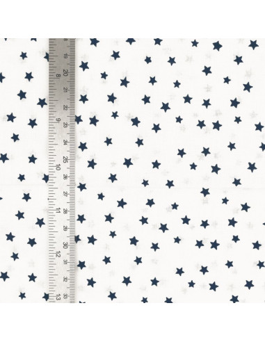 Fancy cotton poplin fabric - Indigo star
