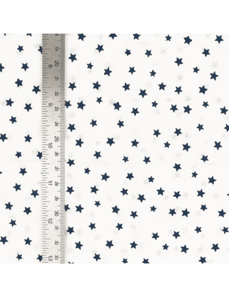 Fancy cotton poplin fabric - Indigo star