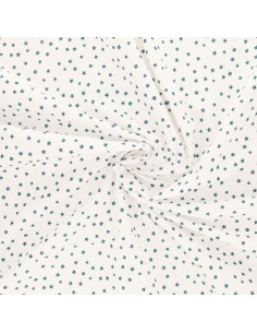 Fancy cotton poplin fabric - Blue star