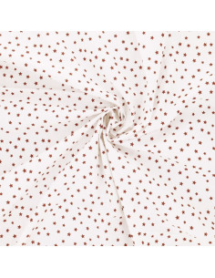 Fancy cotton poplin fabric - Brown star