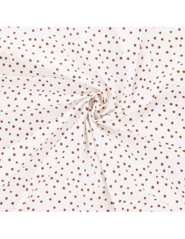 Fancy cotton poplin fabric - Brown star