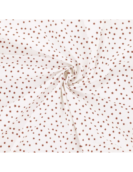 Fancy cotton poplin fabric - Brown star