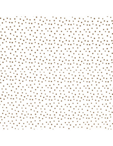 Fancy cotton poplin fabric - Brown star