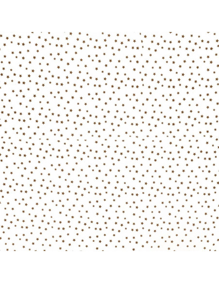 Fancy cotton poplin fabric - Brown star