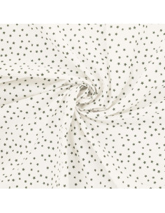 Fancy cotton poplin fabric - Khaki star