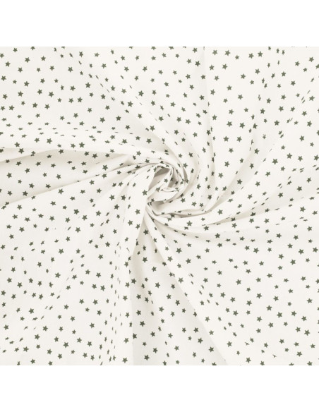 Fancy cotton poplin fabric - Khaki star