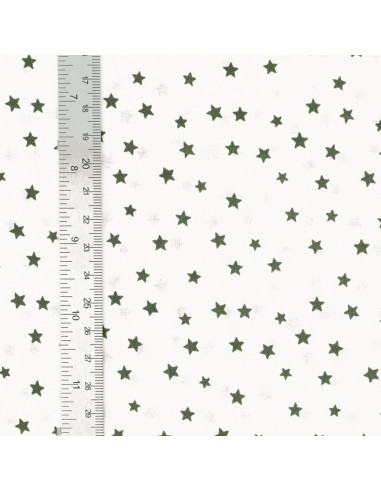 Fancy cotton poplin fabric - Khaki star