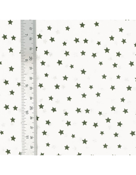 Fancy cotton poplin fabric - Khaki star