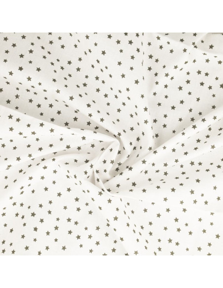 Fancy cotton poplin fabric - Taupe star