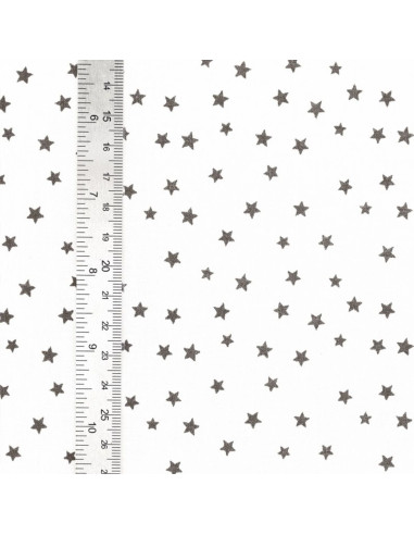 Fancy cotton poplin fabric - Taupe star