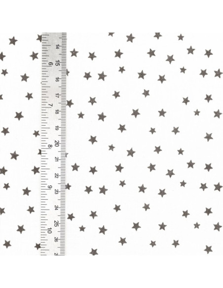Fancy cotton poplin fabric - Taupe star