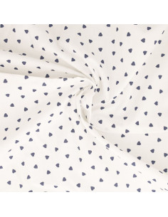Fancy cotton poplin fabric - Indigo heart