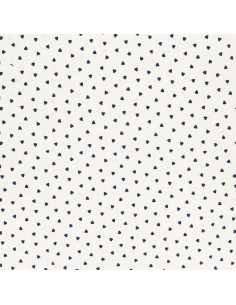 Fancy cotton poplin fabric - Indigo heart 2