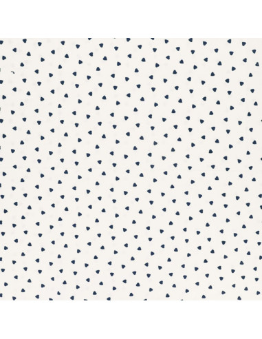 Fancy cotton poplin fabric - Indigo heart