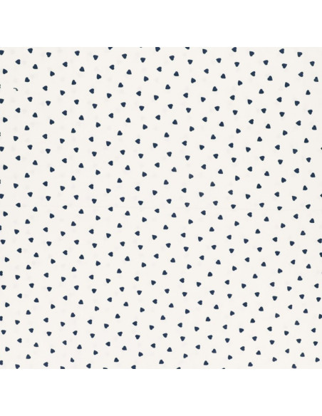Fancy cotton poplin fabric - Indigo heart