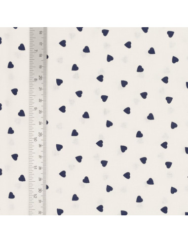Fancy cotton poplin fabric - Indigo heart