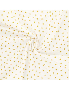 Fancy cotton poplin fabric - Curry heart