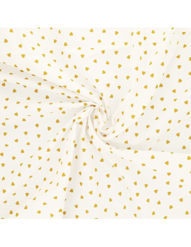 Fancy cotton poplin fabric - Curry heart
