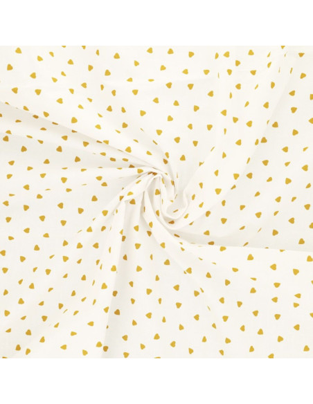 Fancy cotton poplin fabric - Curry heart
