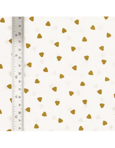 Fancy cotton poplin fabric - Curry heart