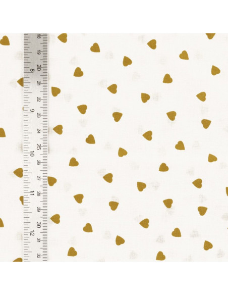 Fancy cotton poplin fabric - Curry heart