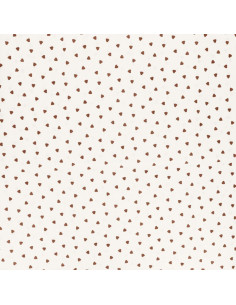 Fancy cotton poplin fabric - Brown heart 2