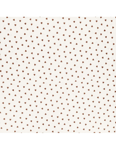 Fancy cotton poplin fabric - Brown heart