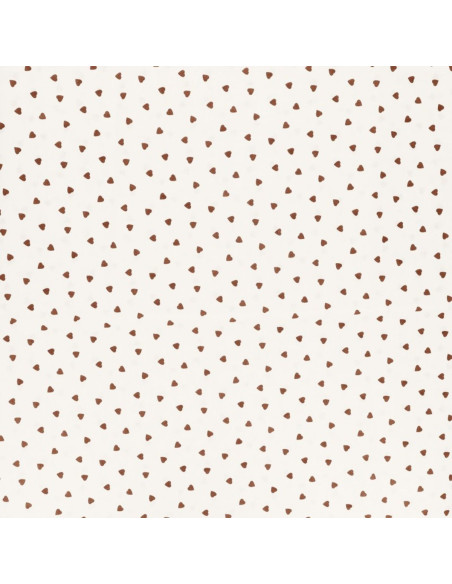 Fancy cotton poplin fabric - Brown heart