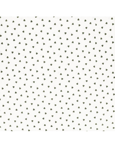 Fancy cotton poplin fabric - Khaki heart
