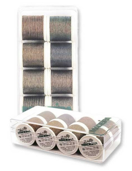 Mini box of Metallic Soft Madeira embroidery threads