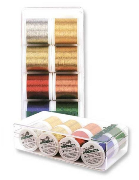 Mini box of Metallic Classic Madeira embroidery threads