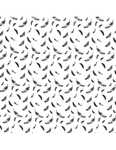 Fancy cotton poplin fabric - Black feather