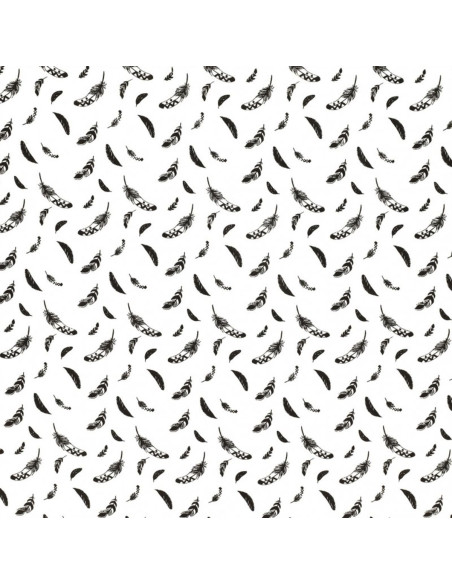 Fancy cotton poplin fabric - Black feather