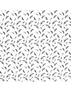 Fancy cotton poplin fabric - Indigo feather 2
