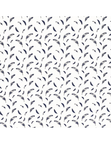 Fancy cotton poplin fabric - Indigo feather