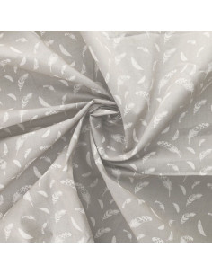 Fancy cotton poplin fabric - Gray feather