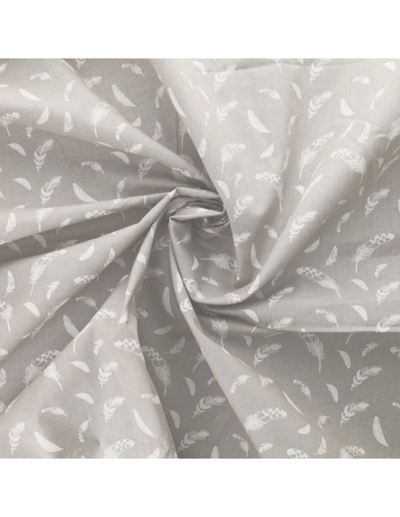 Fancy cotton poplin fabric - Gray feather
