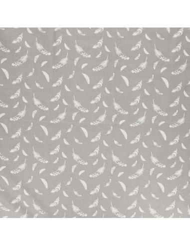 Fancy cotton poplin fabric - Gray feather