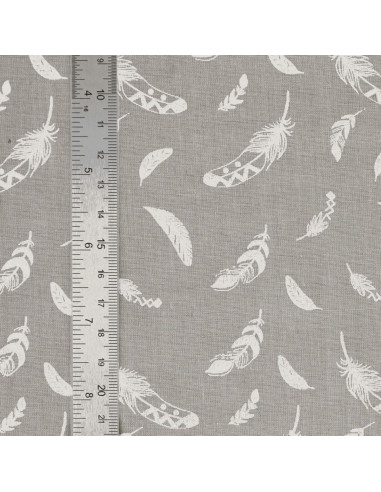 Fancy cotton poplin fabric - Gray feather