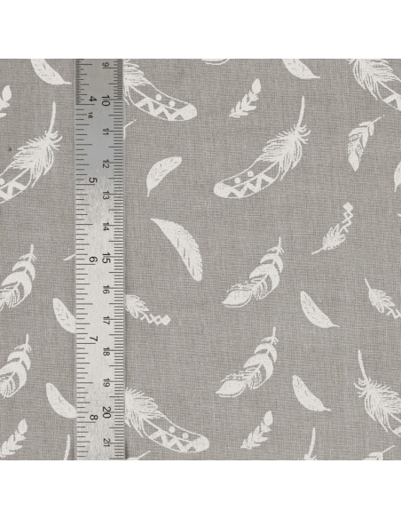 Fancy cotton poplin fabric - Gray feather