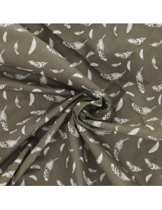 Fancy cotton poplin fabric - Taupe feather