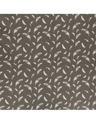 Fancy cotton poplin fabric - Taupe feather